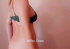 hey check out my wife's sexy lingerie show with those big tits