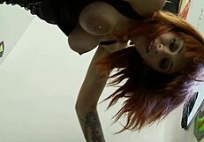 craving that hot red milf action with monster cock through gloryhole