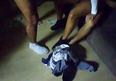 brazilian wife gets double teamed by two studs while cuckold films every thrust
