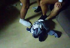 brazilian wife gets double teamed by two studs while cuckold films every thrust