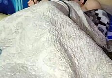 Stepmom shares bed craving stepson's rough fat pussy pounding