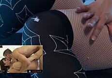 edging to ruin my own orgasm reacting to daisy taylor's trans assfucking in lingerie with dirty talk