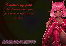 f4m valentine's day special: your demon mistress teaches obedience with loving praise, gentle femdom instructions and big tits