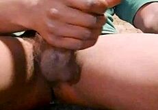 Beautiful solo babe strokes new monster big black cock with dirty talk handjob