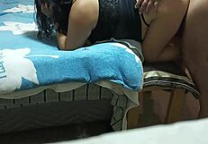 Latina in lingerie licks ass then takes anal creampie and swallows cum part 2