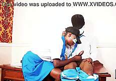 college girl begs her classmate for some steamy fun in uniform