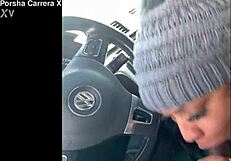 ebony snowboarder drops to knees for my big black cock blowjob outdoors