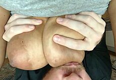 hey chubby asian milf's lactating tits get sucked for milk