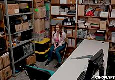 blonde shoplifter bends over. dick pounds her tight pussy deep