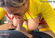 Thick Cuban neighbor nails BBC blowjob! Skills drip with spit and lust