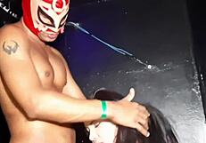 masked guy with huge cock surprises swingers in car cabin for anal assfuck