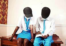 college girl begs her classmate for some steamy fun in uniform