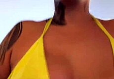 Transparent Bikini Piercing Pussy Gets Wet Stares at Beachside Gym!