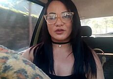 hidden car cam catches doctor fucking fit latina driver big tits cock ride