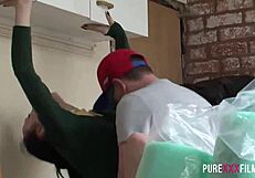 stepbro drills stepsis hard in school uniform