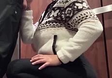 I got so horny after the bar we fucked rough public creampie style right in that elevator