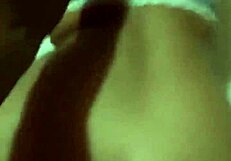 beautiful woman sits on bed edge showing huge buttocks in white bra under blue sky