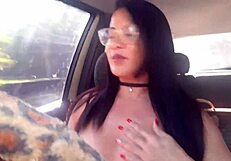 hidden car cam catches doctor fucking fit latina driver big tits cock ride