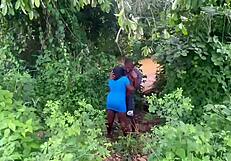 bbw hairy slut gets hardcore handjob cum in forest bush pounding