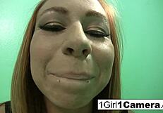 close up on scarlett pain's sexy tits and pussy as she masturbates solo for the camera