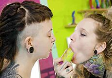 Alternative Goth Strap-On Pounds Shy Petite Teen Pussy Hard