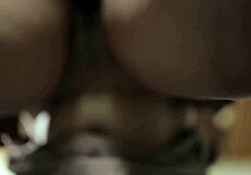 Indonesian teen in satin skirt no panties gets creampied deep