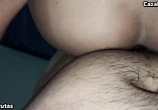 creampie floods 18yo latina's tight pussy in fake casting