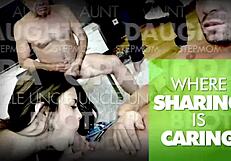 caring family revives grandpa's cock with granny fat tits and young taboo group sex