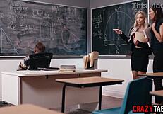 Horny Teacher Fucks Masturbating Colleague Hard After Classroom Shock