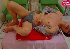 Talent vixen Hansel Thio serves banana dish as horny mannequin for fans part 3