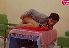 Talent vixen Hansel Thio serves banana dish as horny mannequin for fans part 3