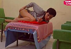 Talent vixen Hansel Thio serves banana dish as horny mannequin for fans part 3