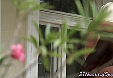 A curvy european babe with big tits gets fucked hard outdoors by monster cock.