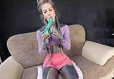 tattooed goth hippies gape asses on toys before big cock fuck