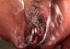 bbw brunette fists huge pussy to wet shower orgasm explosion