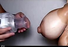 Ready to suck these huge long lactating nipples gushing milk?