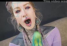 tattooed goth hippies gape asses on toys before big cock fuck
