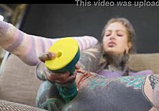 tattooed goth hippies gape asses on toys before big cock fuck