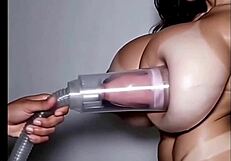 Ready to suck these huge long lactating nipples gushing milk?