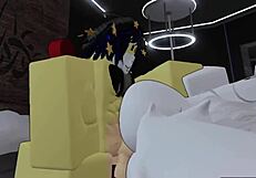 I spot a furry babe in the condo and fuck her doggystyle with my big cock twice