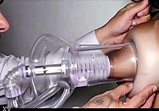 Ready to suck these huge long lactating nipples gushing milk?