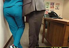Nurse Stepmom Fucks Stepdaughter's Principal Hardcore Hospital Doggystyle
