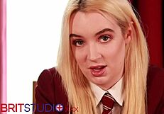 oi mate check this british student's upskirt panties flashing with joi instructions from her college skirt