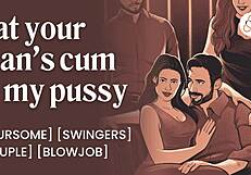 Intense Swinger Club Orgy Wife Shares Creampie POV