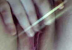 watch her huge pussy lips squirt close-up on dildo