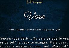 Tall French giantess gives huge vore joi instructions in erotic audio fantasy
