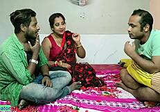 Desi randi wife shares rough anal threesome sex with ex-husband