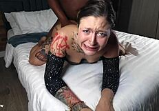Brunette baddies deepthroat bbc bent over cum covered facials