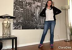 Clara Dee's Chastity Game: Guess Fingers or Get Strapon Ripped Clothes Tease