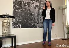 Clara Dee's Chastity Game: Guess Fingers or Get Strapon Ripped Clothes Tease